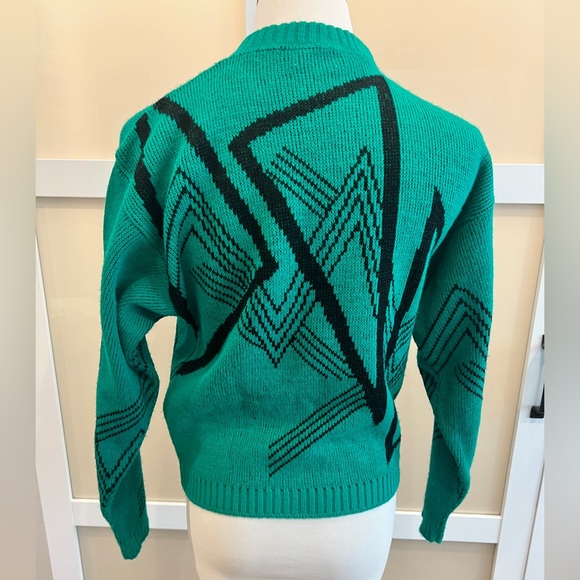 VTG Green and Black Geometric Women's Sweater By PANDORA - Picture 2 of 11